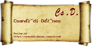 Csanádi Dénes névjegykártya