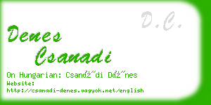 denes csanadi business card